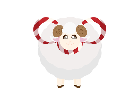 干支　未のイラスト 未,ひつじ,和,和風,干支,年賀状,日本風,謹賀新年,正月,新年のイラスト素材