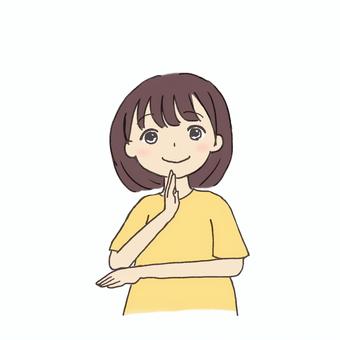 ありがとう 手話 女の子 2 ありがとう 手話 女の子 2 手話,ありがとう,女の子,微笑み,笑顔,子どものイラスト素材