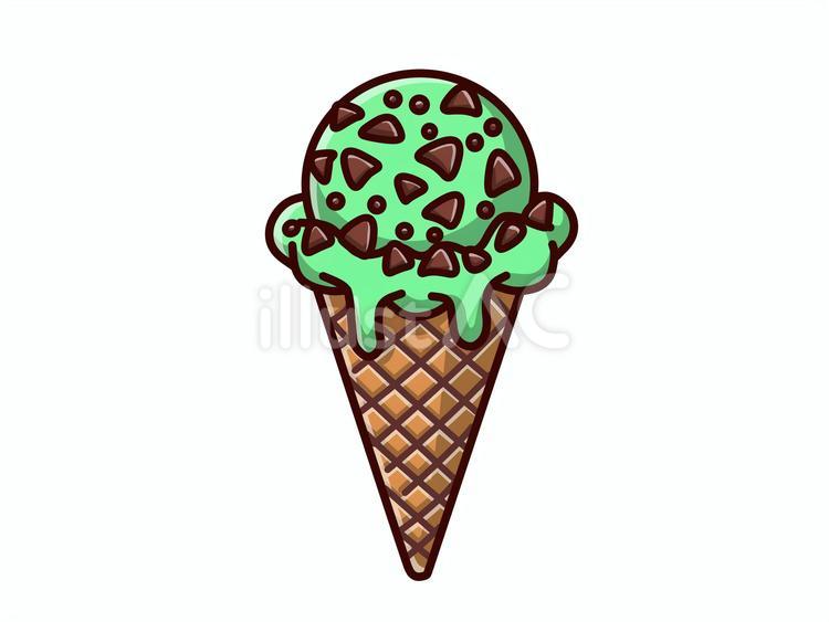 チョコミントアイスクリーム チョコミント,アイス,おやつのイラスト素材