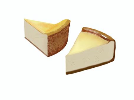 ベイクドチーズケーキ（5） ベイクドチーズケーキ,ケーキ,カフェ,手書き風,家庭料理,洋食,料理,洋菓子,デザート,甘いのイラスト素材