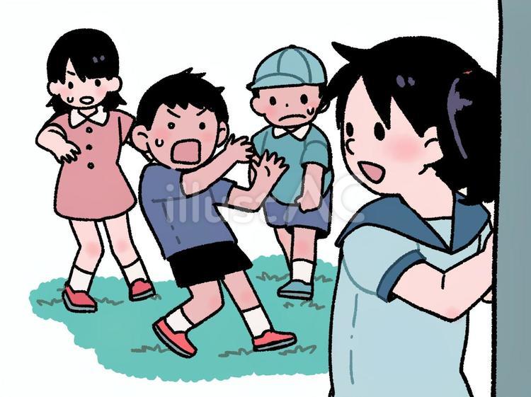 だるまさんが転んだ だるまさんがころんだ,子供,遊びのイラスト素材