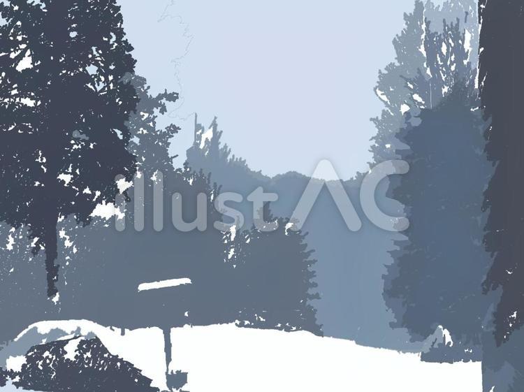 北国の冬の朝 北国の冬の朝 雪,北国,冬のイラスト素材