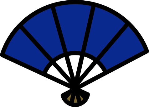 青の扇子です。 扇子,シンプル,和風,日本,インテリア,小物,折りたたみ,伝統,雑貨,青のイラスト素材