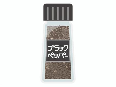 ブラックペッパー ブラックペッパー,胡椒,黒胡椒,スパイス,調味料,調理,料理,香辛料,瓶入りスパイス,瓶入り調味料のイラスト素材