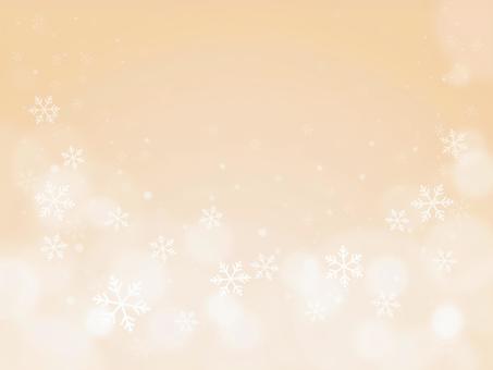 雪の背景、冬のイラスト素材_オレンジ色 冬,クリスマス,背景,雪,雪の結晶,おしゃれ,デザイン,キラキラ,冬背景,冬イラストのイラスト素材