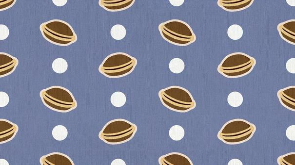 Dorayaki polka dot background blue, JPG Dorayaki polka dot background blue, dorayaki, japanese confectionery, food, JPG