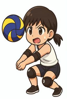 レシーブをする女性