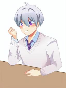 白毛衣制服男孩2, JPG 和 PNG 白毛衣制服男孩2, 毛線衣, 學生, 男子學生, JPG 和 PNG