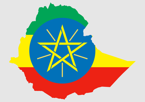 エチオピアの地図（国旗柄） エチオピア,地図,国旗,外国,海外,地理,土地,国土,地形,世界のイラスト素材