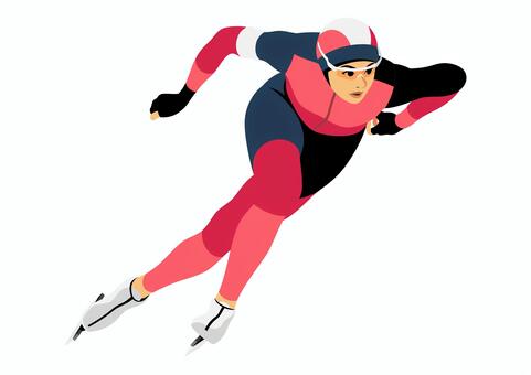 女子スピードスケート選手5 スピードスケート,スケート,レーシングスーツ,ゴーグル,手袋,スケート靴,ブレード,スポーツ,アスリート,女性のイラスト素材