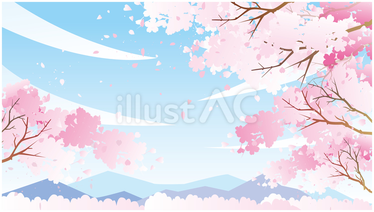 春の桜風景 春,桜,花のイラスト素材