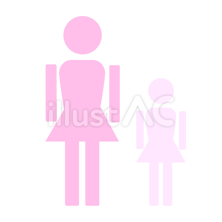 母と娘 母子,親子,子連れのイラスト素材