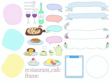 Restaurant / cafe frame set, مطعم, مقهى, إطار, JPG, PNG and AI