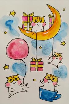 Hamster and the moon, JPG Hamster and the moon, , JPG