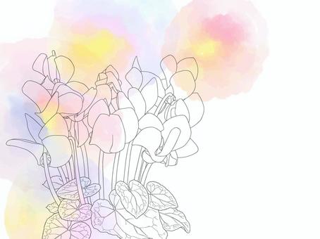やさしげな背景233＿シクラメンの花 シクラメン,花,植物のイラスト素材