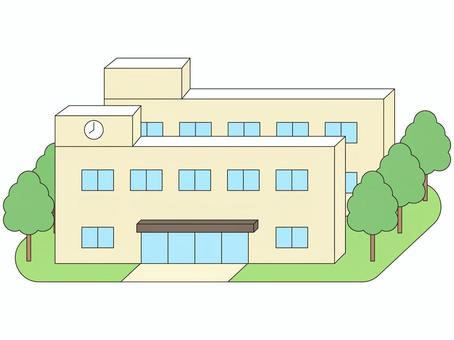 two-story school illustration, , JPG, PNG and AI