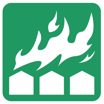 火災（中）マーク 火災,震災,災害,ピクトグラム,アイコン,火事のイラスト素材