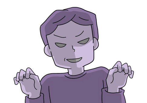 毒色の毒親（父親） 毒親,父親,父,悪人,ハラスメント,虐待,抑圧,迫る,男,男性のイラスト素材