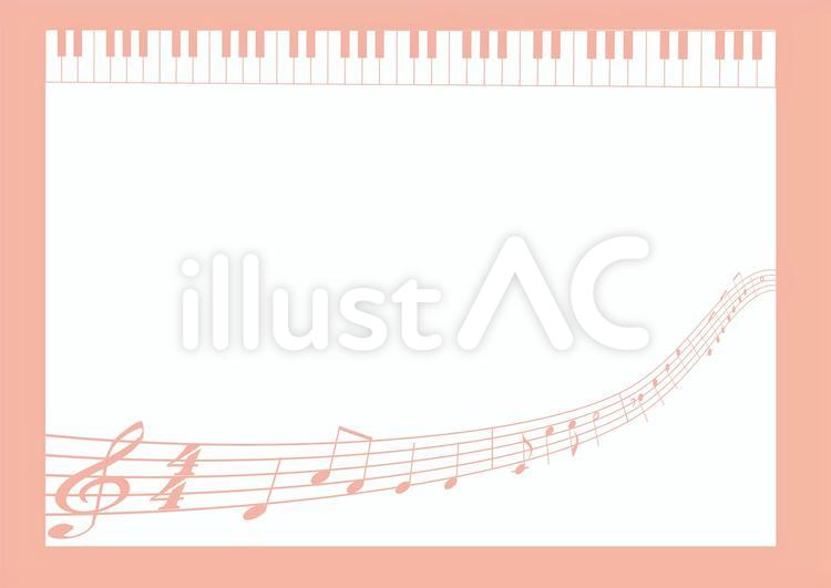 音符とピアノの鍵盤の壁紙イラスト 音符,楽譜,ピアノのイラスト素材