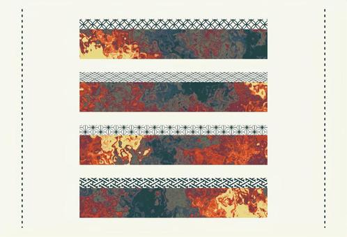 マーブル和柄の暖色&寒色バナーセット マーブル和柄の暖色&寒色バナーセット マーブル,バナー,帯,長方形,デザイン,エレメント,和柄,流体,リキッド,赤のイラスト素材