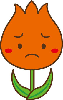 Unhappy tulip red, dissatisfied, flower, tulip, JPG, PNG and AI