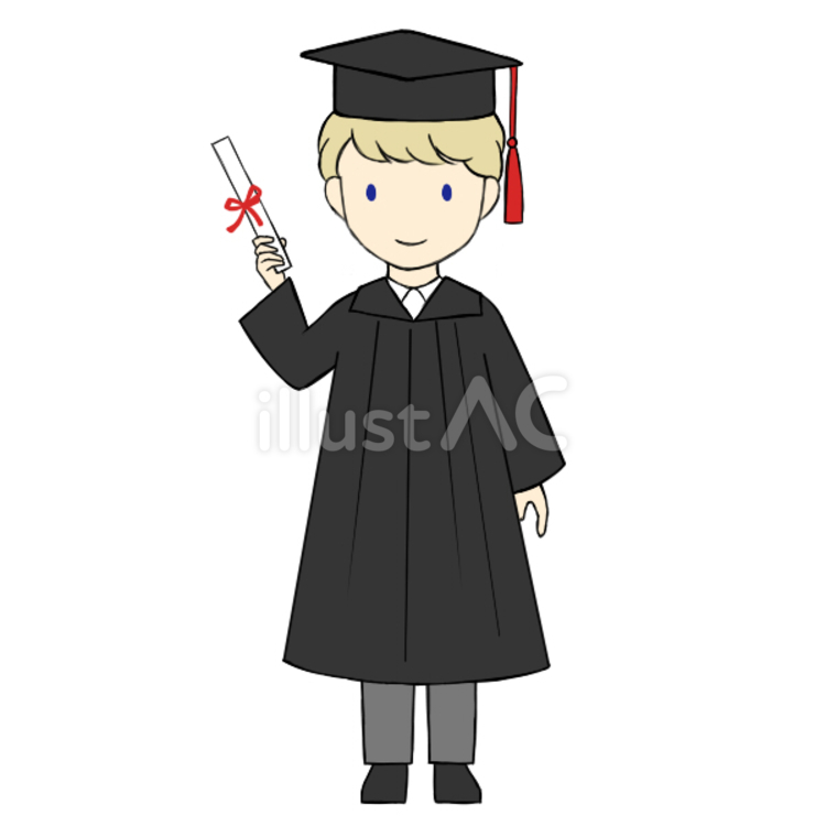 欧米の大学の卒業生（外国人男性） 欧米,大学,アメリカのイラスト素材