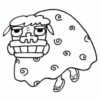 獅子舞の手描きイラスト/線画 獅子舞,節分,２月,正月,和風,日本,獅子,お祭り,祭り,文化のイラスト素材