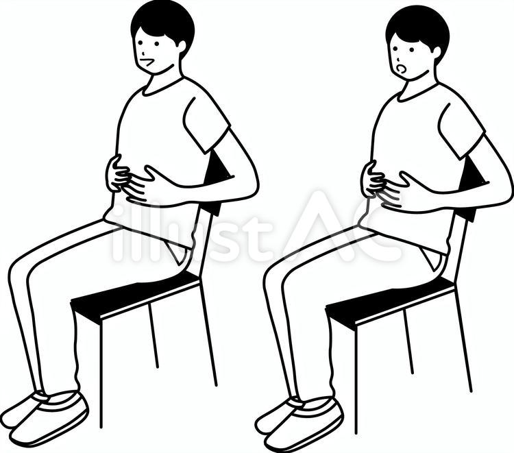 人物　男性　　深呼吸 人物,男性,健康のイラスト素材