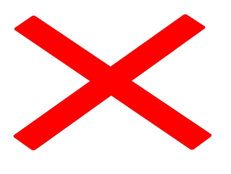 バツです バツ,ミス,エラー,不正解,赤,禁止,危険,警告,記号,白背景のイラスト素材