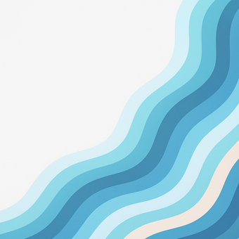 余白を活かした爽やかなブルーの波背景 ブルー,青,水色,波,曲線,背景,余白,右側,ビジネス,サイトのイラスト素材