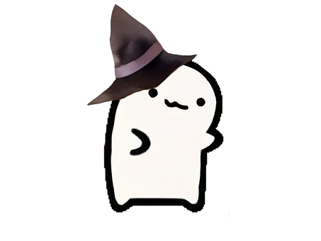 ゆるキャラ〜魔法使いの帽子〜 ゆるキャラ,キャラ,キャラクター,白,魔法使い,魔女,帽子,ハロウィン,halloween,仮装のイラスト素材