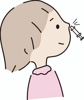 痛くない予防接種　経鼻ワクチン コミック,漫画,ラフ,チラシ,手描き,キャラ,キャラクター,シンプル,線画,素材のイラスト素材