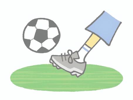 サッカーをする足元 サッカー,ボール,足元,脚,蹴る,キック,シュート,ドリブル,リフティング,靴のイラスト素材