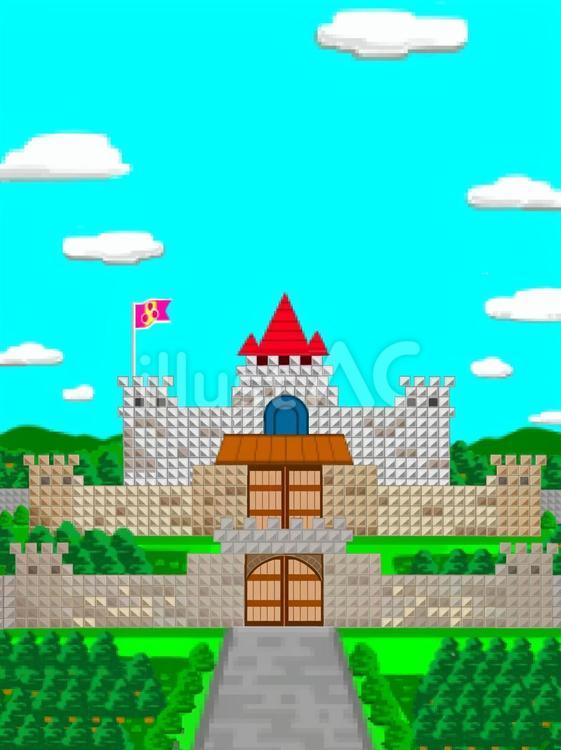 RPGのドット絵の城 城,要塞,古城のイラスト素材