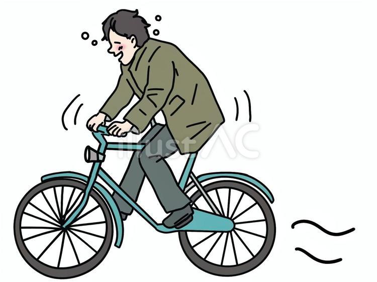 酔っ払い自転車運転 男性,酔っ払い,飲酒運転のイラスト素材