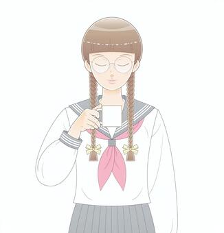 Illustration, female, school uniform, illustration, JPG and PNG