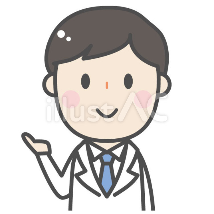 かわいい白衣の男性-医者医師薬剤師 医師,薬剤師,案内のイラスト素材