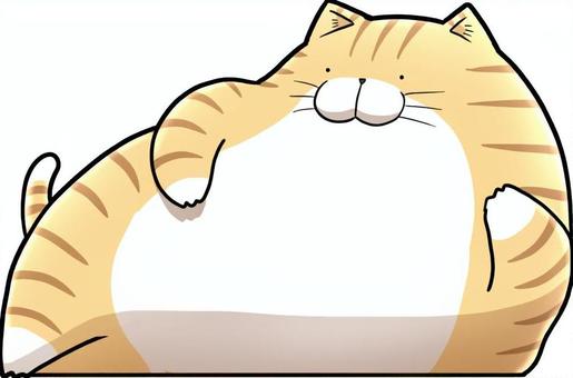 寝そべる猫 寝そべる猫 ネコ,動物,ペット,丸い,茶トラ,ゆるい,かわいい,リラックスのイラスト素材