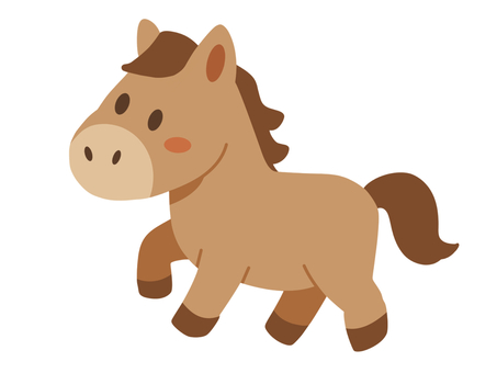 馬　イラスト 手描き,アイコン,午,年賀,正月,はがき,年賀状,午年,2026,文字のイラスト素材