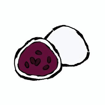 手描きアイコン_大福 スイーツ,お菓子,デザート,大福,アイコン,イラスト,手描き,シンプル,甘い,和菓子のイラスト素材