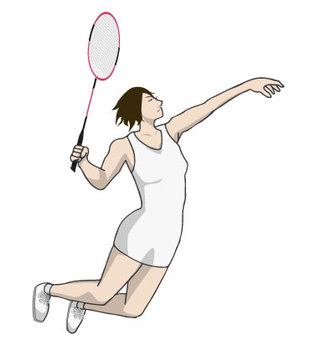 Illustration, badminton, smash, sports, 