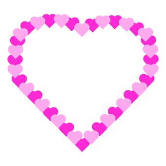 小さなハートでできたハートフレーム__桃 ハート,love,背景,フレーム,メッセージ,背景透明,カード,気持ち,想い,バレンタインのイラスト素材