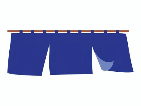 シンプルな青いのれんのイラスト 暖簾,シンプル,青,ベクター,商売,商売繁盛,見出し,看板,和風,商店のイラスト素材