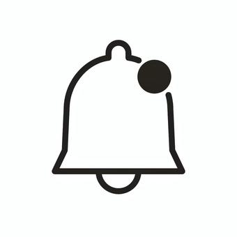 通知マーク（通知あり・枠・黒） 通知,アイコン,通知マーク,ベル,通知あり,お知らせ,黒,シンプル,線画,枠のイラスト素材