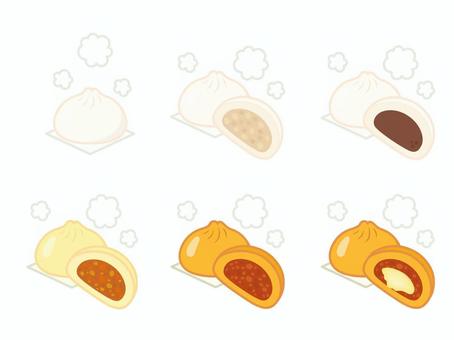 中華まんのアイコンセット 中華まんのアイコンセット 中華まん,食べ物,中華,蒸し,饅頭,点心,飲茶,アイコン,セット,肉まんのイラスト素材