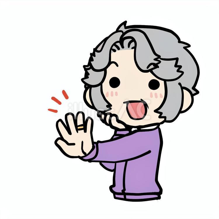 指輪を付けた笑顔のおばあさん おばあさん,指輪,笑顔のイラスト素材