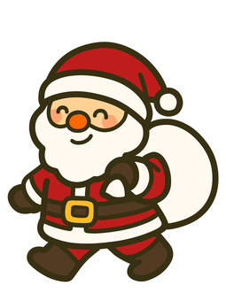 クリスマスサンタクロース　ニコニコ サンタクロース,サンタ,プレゼント,笑顔,クリスマス,１２月,冬,クリスマスイラスト,イベント,手書きのイラスト素材