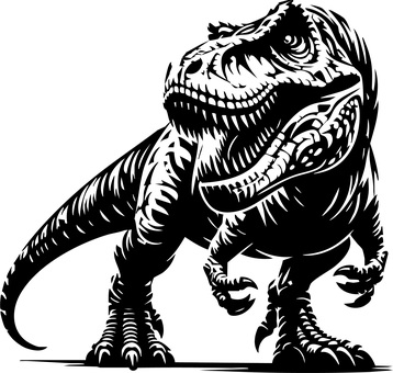 切り絵図案　恐竜 切り絵,図案,恐竜,最強,白亜紀,中世代,ジュラ紀,三畳紀のイラスト素材