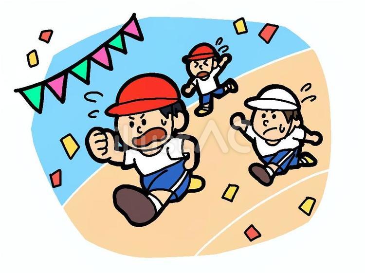 運動会で走る男の子 運動会,体育祭,体育のイラスト素材