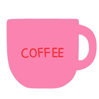 coffeeと書かれたシンプルなマグ マグ,かわいい,コーヒー,アイコン,カップ,マグカップ,陶器,飲み物,英語,文字のイラスト素材